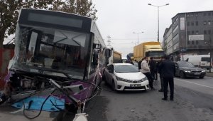 İETT otobüsünün karıştığı zincirleme kaza: 1 yaralı