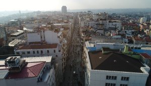 İstiklal Caddesi tedbirlerden sonra havadan görüntülendi