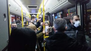 Kısıtlama öncesinde toplu taşımada dikkat çeken yoğunluk