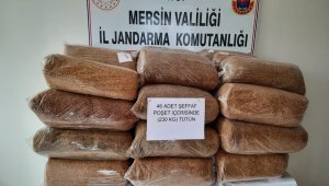Mersin'de bir araçta 230 kilo kaçak tütün ele geçirildi