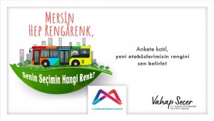Mersin'de yeni otobüslerin rengi anketle belirlenecek