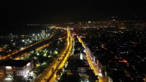 Samsun'da kısıtlama havadan görüntülendi