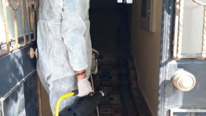 Sarayköy'de ortak kullanım alanları dezenfekte ediliyor
