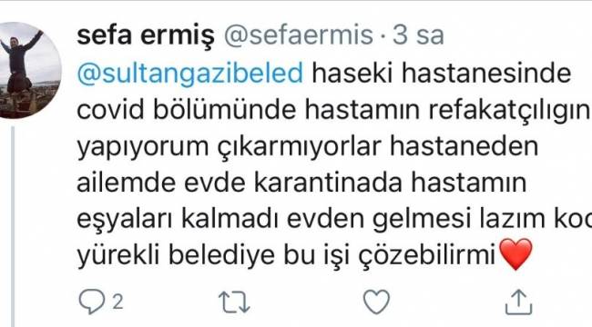 Sultangazi Belediyesi'nden örnek davranış