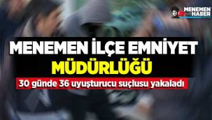 Menemen İlçe Emniyet Müdürlüğü uyuşturucu operasyonlarında her gün birden fazla suçlu yakaladı