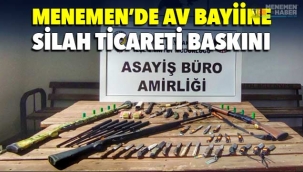 Menemen'de bir av bayiine silah ticareti baskını
