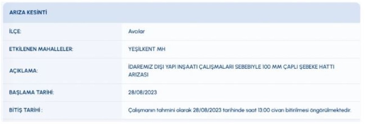 İSKİ su kesintisi yaşanacak ilçeler