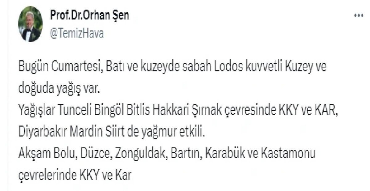 kar ve kuvvetli rüzgar