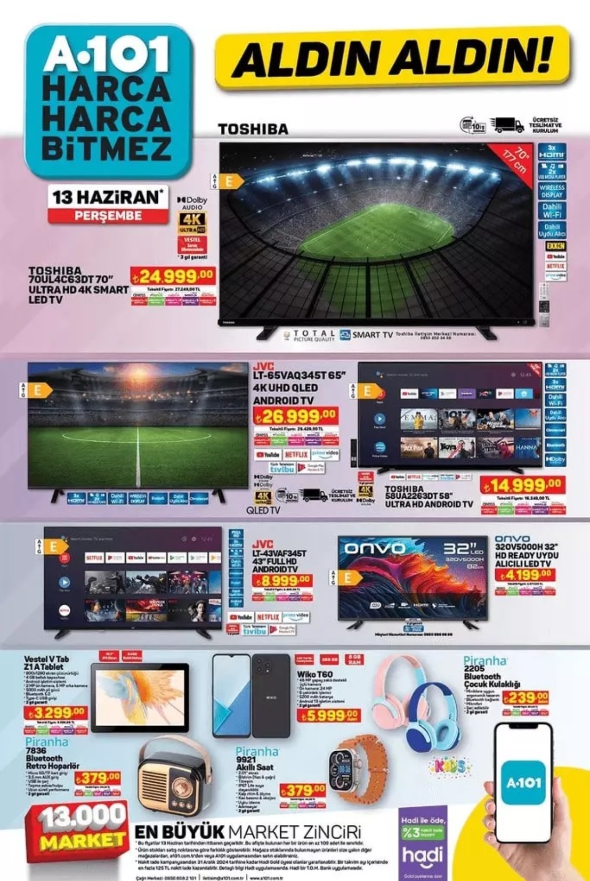 A101 13 Haziran 2024 Güncel Ürün Listesi