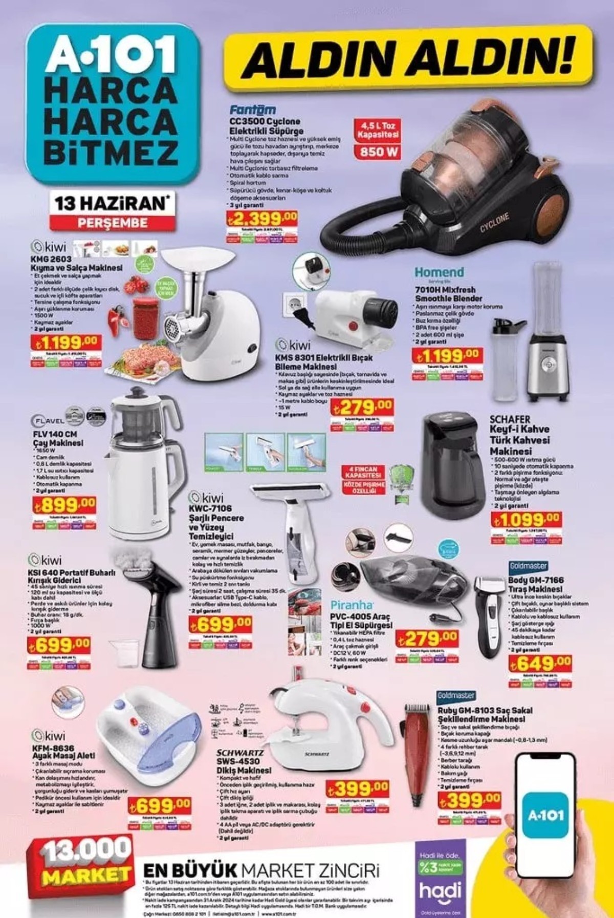 A101 13 Haziran 2024 Güncel Ürün Listesi