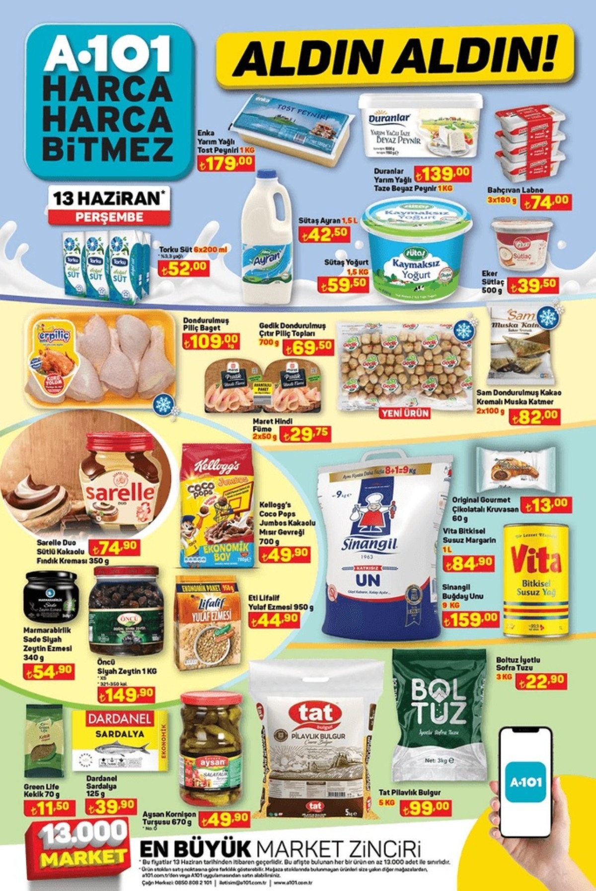 A101 13 Haziran 2024 İndirimli Fiyat Kataloğu