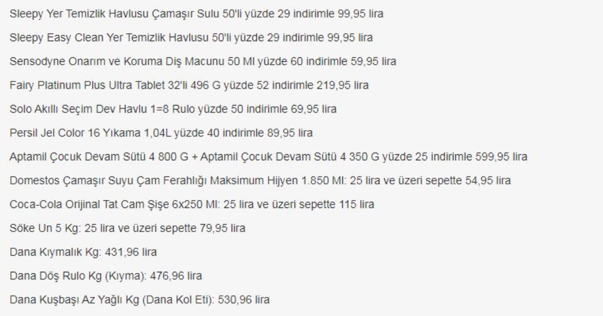 Migros indirimli aktüel ürünler listesi