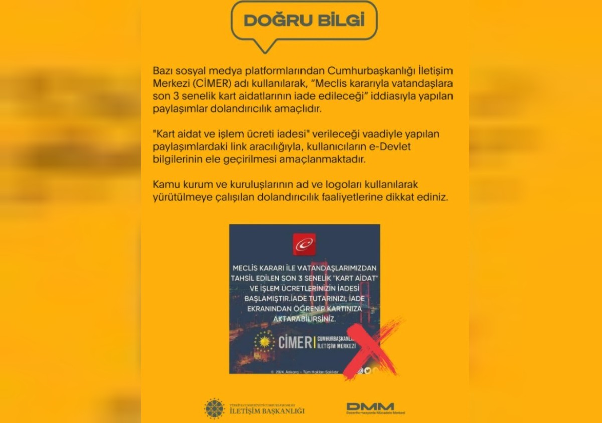 dolandırıcılık uyarısı