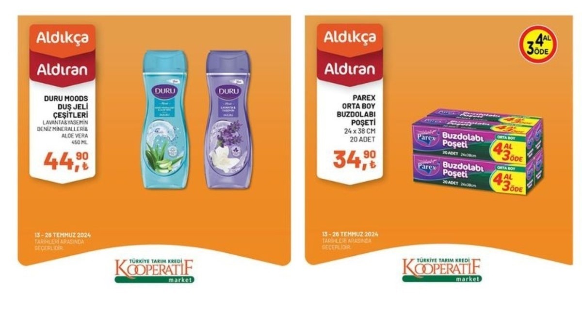 Tarım Kredi Market 28-29-30-31 Temmuz indirimi