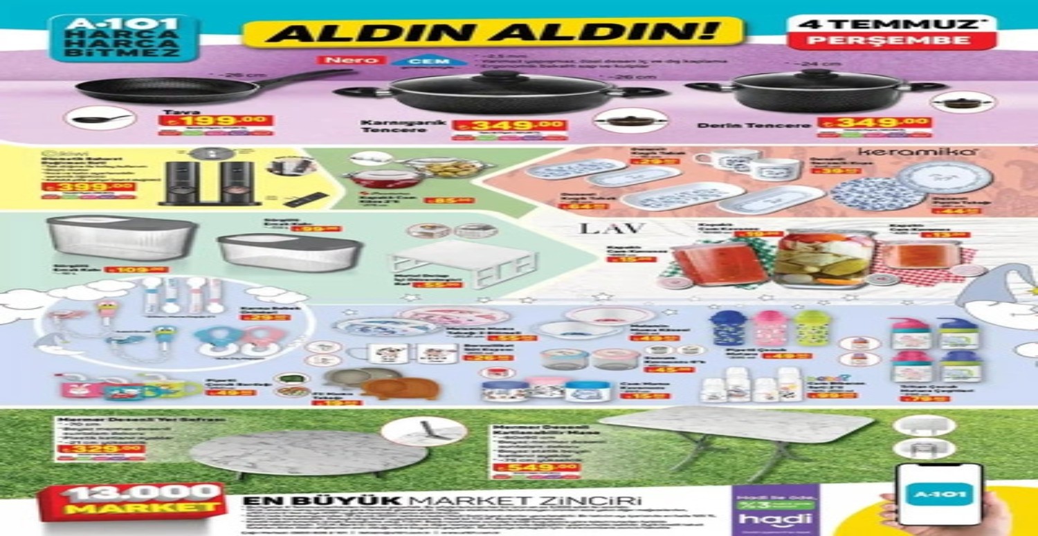 Tencereden mayoya, süpürgeden dikiş makinesine dev indirim! A101 1-2-3-4-5 Temmuz aktüel ürünler kataloğu