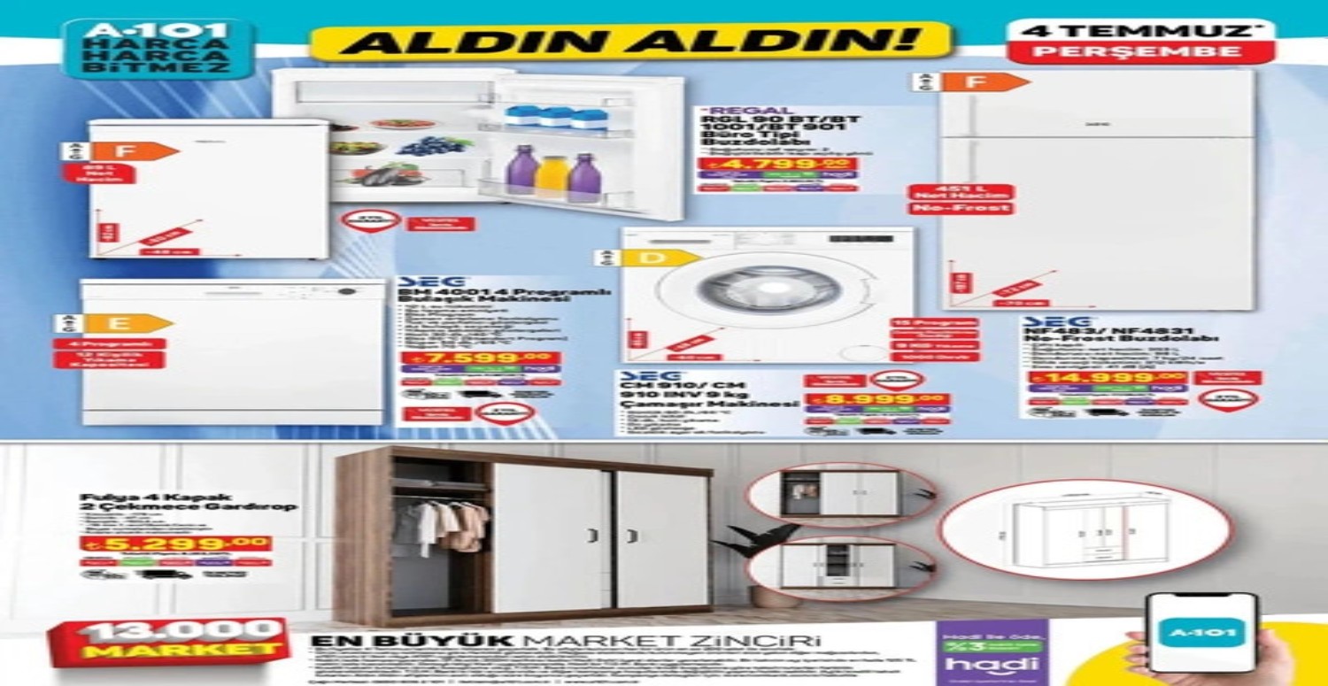 Tencereden mayoya, süpürgeden dikiş makinesine dev indirim! A101 1-2-3-4-5 Temmuz aktüel ürünler kataloğu
