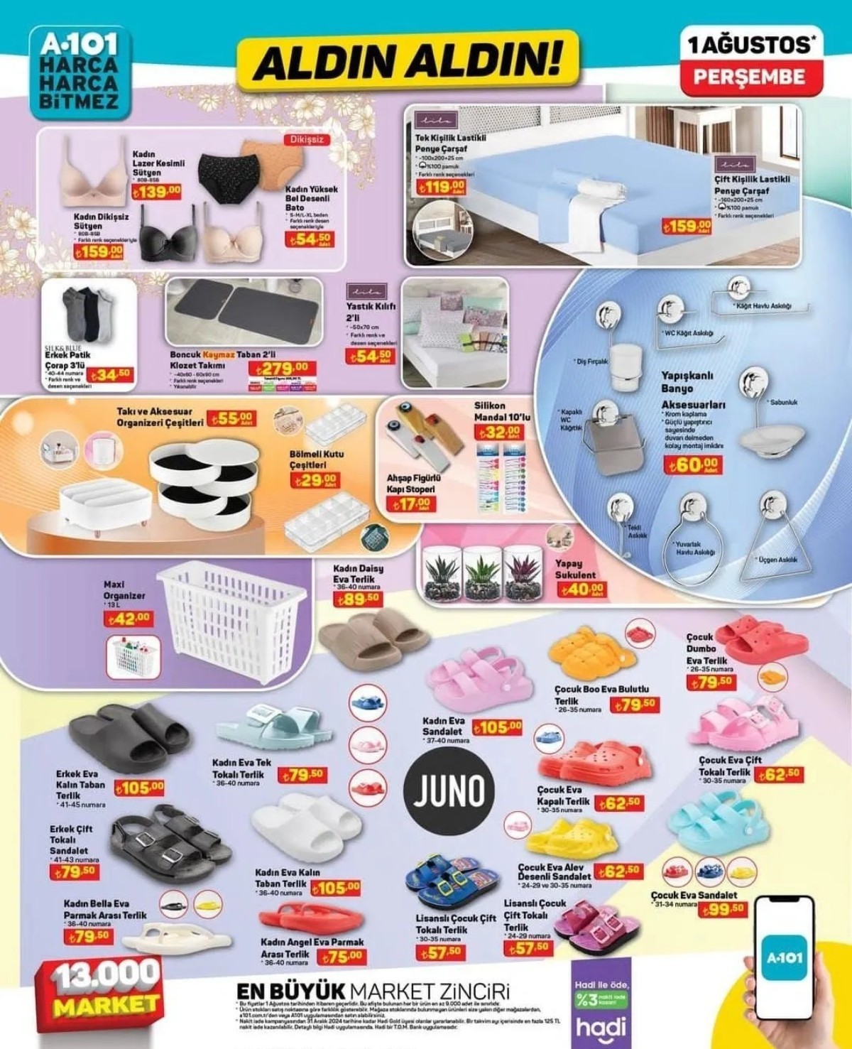 A101 Marketleri 1 Ağustos 2024 Kataloğu