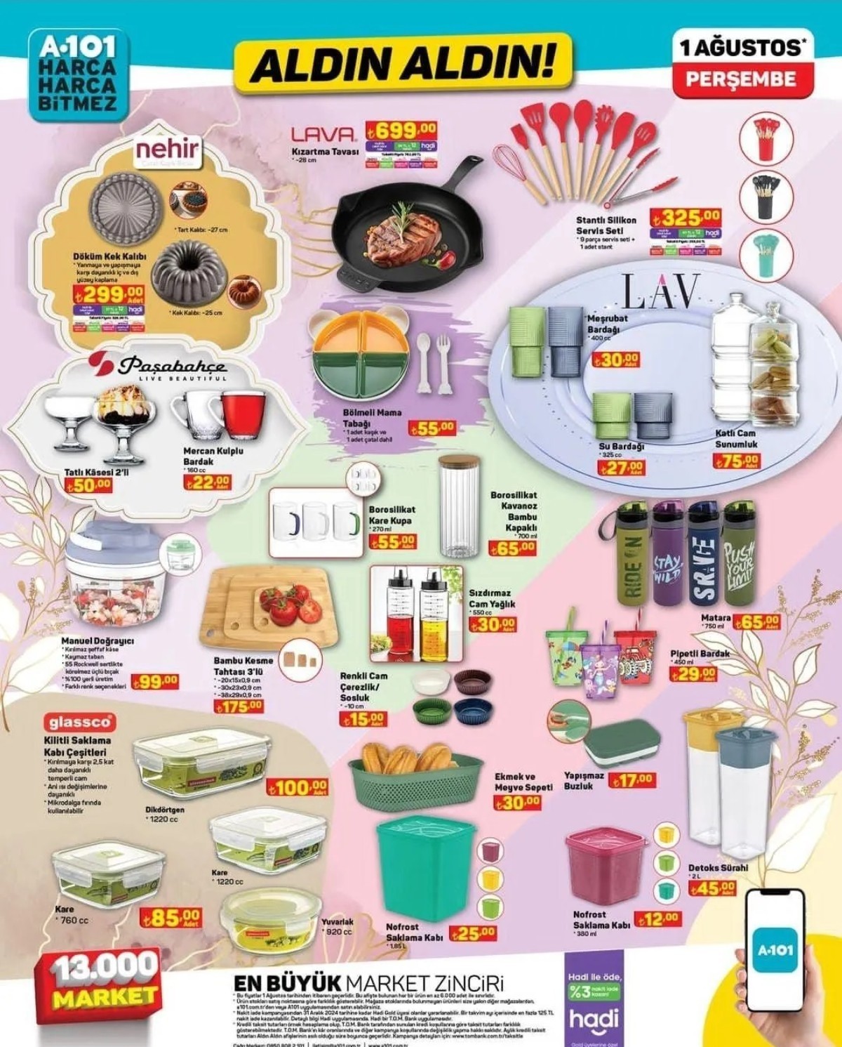 A101 Marketleri 1 Ağustos 2024 Kataloğu
