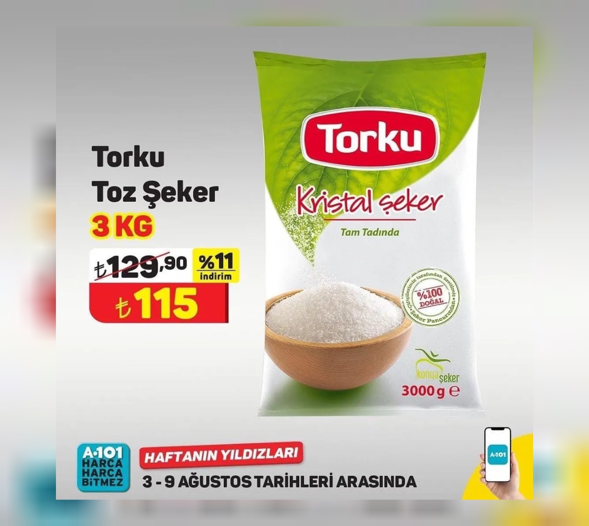 a101 toz şeker indirimi