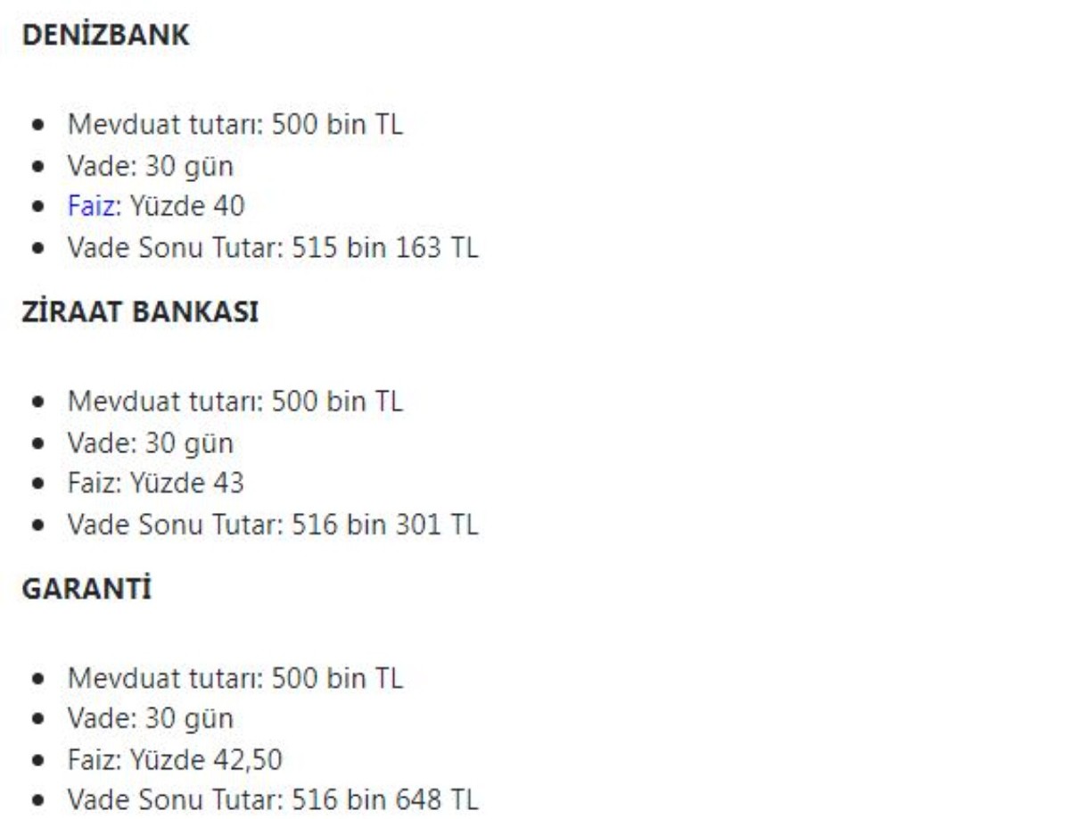 Banka banka faiz oranları değişti! 500.000 TL'ye rekor getiri!