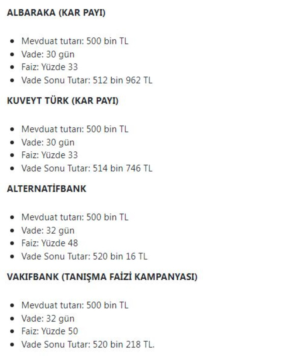 Banka banka faiz oranları değişti! 500.000 TL'ye rekor getiri!
