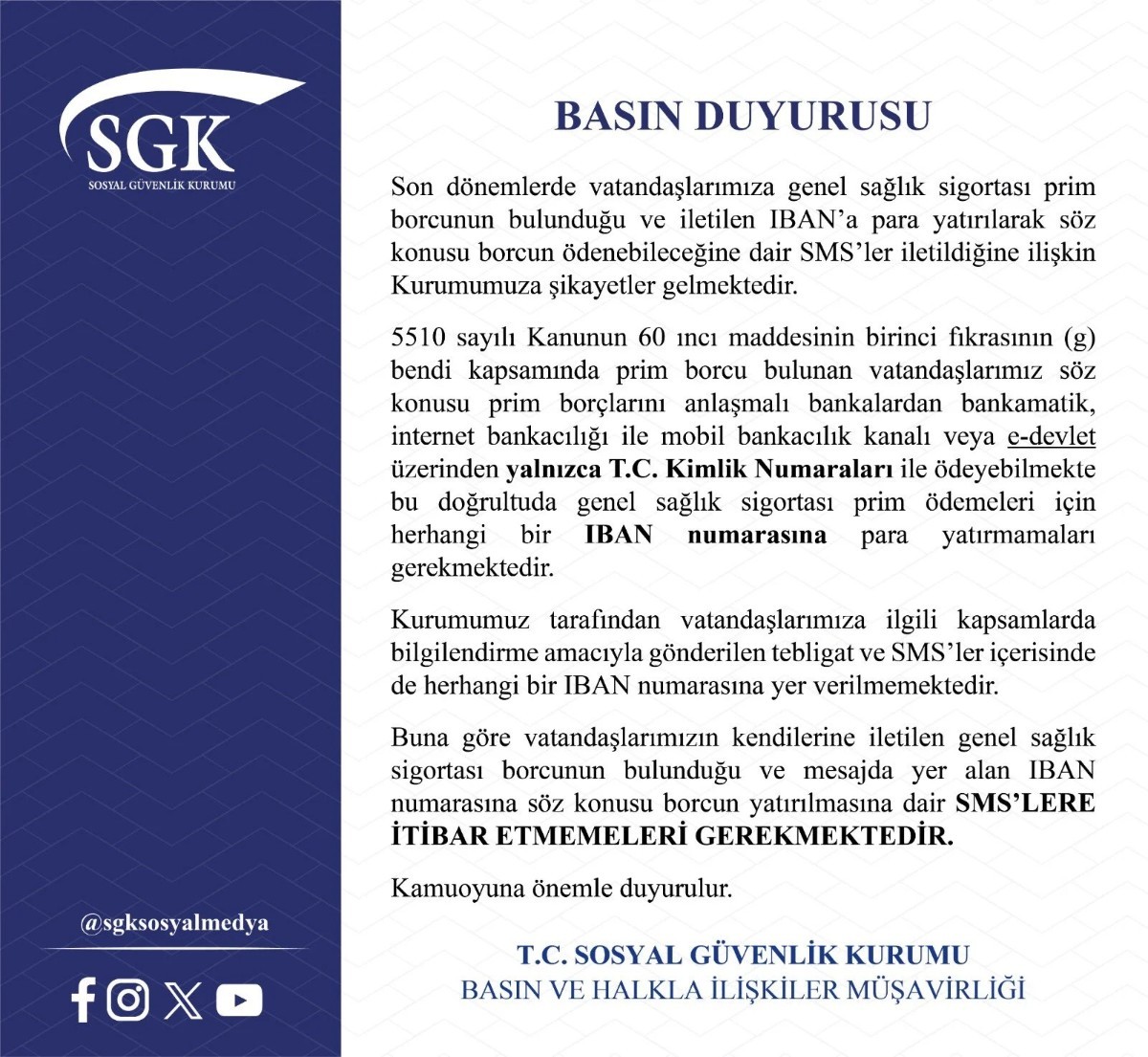 SGK'ya borcu olanlara IBAN duyurusu! SGK bizzat açıkladı